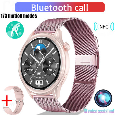 NFC Bluetooth Call Smart Watch Men 412*412 HD Screen 173+Sports Waterproof 24/7 Health Monitor Men SmartWatch for IOS Android