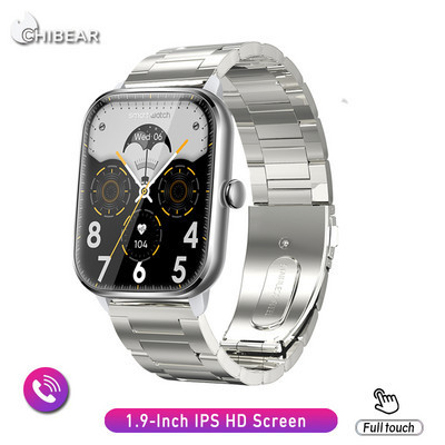 ChiBear Smartwatch 1,9 ιντσών Full Screen Bluetooth Calling Heart Rate Sleep Monitor 100+ Sport Models Smart Watch for Men Women