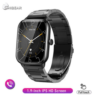 ChiBear Smartwatch 1,9 ιντσών Full Screen Bluetooth Calling Heart Rate Sleep Monitor 100+ Sport Models Smart Watch for Men Women