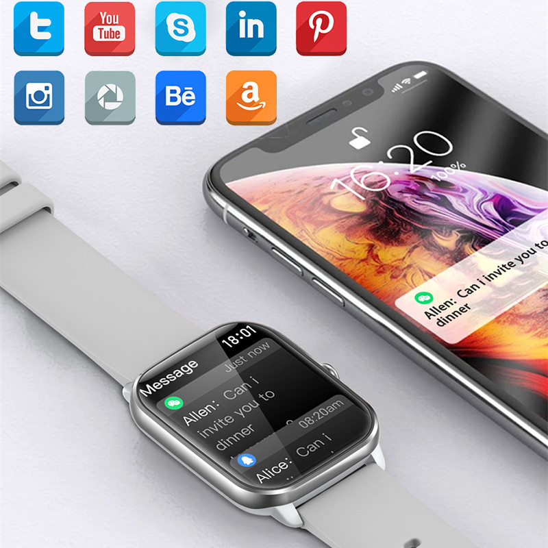 ChiBear Smartwatch 1,9 ιντσών Full Screen Bluetooth Calling Heart Rate Sleep Monitor 100+ Sport Models Smart Watch for Men Women