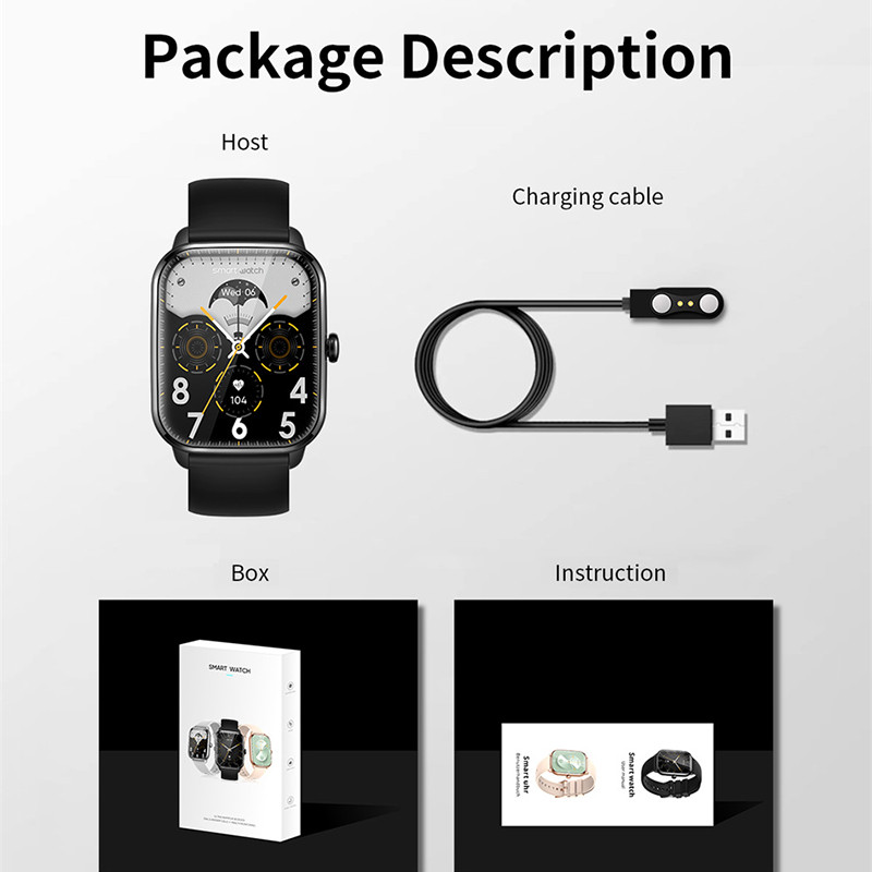 ChiBear Smartwatch 1,9 ιντσών Full Screen Bluetooth Calling Heart Rate Sleep Monitor 100+ Sport Models Smart Watch for Men Women