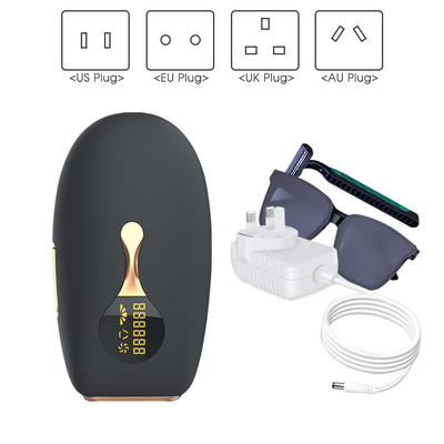 [ZS] Silențios 990.000 de flash-uri Punct de înghețare LCD Permanent cu 5 nivele pentru acasă Epilator profesional portabil cu laser pentru îndepărtarea părului IPL pentru corp