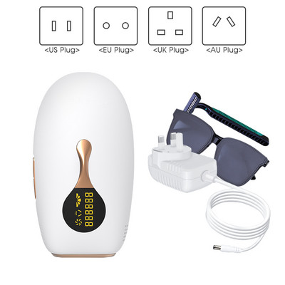 [ZS] Silențios 990.000 de flash-uri Punct de înghețare LCD Permanent cu 5 nivele pentru acasă Epilator profesional portabil cu laser pentru îndepărtarea părului IPL pentru corp