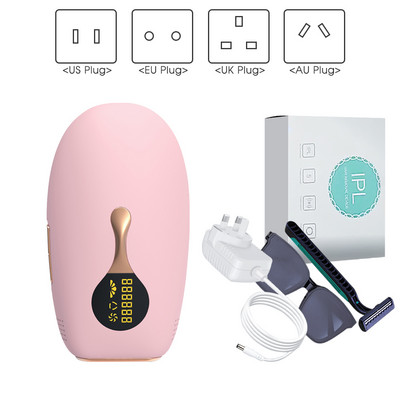 [ZS] Silențios 990.000 de flash-uri Punct de înghețare LCD Permanent cu 5 nivele pentru acasă Epilator profesional portabil cu laser pentru îndepărtarea părului IPL pentru corp