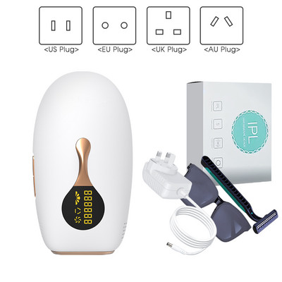 [ZS] Silențios 990.000 de flash-uri Punct de înghețare LCD Permanent cu 5 nivele pentru acasă Epilator profesional portabil cu laser pentru îndepărtarea părului IPL pentru corp