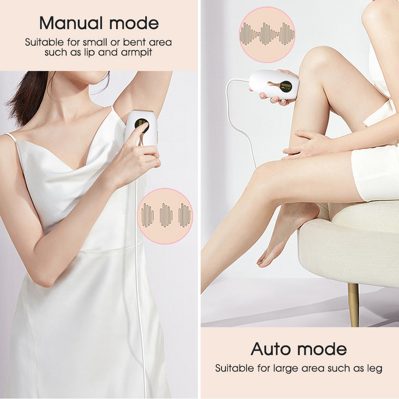 [ZS] Silențios 990.000 de flash-uri Punct de înghețare LCD Permanent cu 5 nivele pentru acasă Epilator profesional portabil cu laser pentru îndepărtarea părului IPL pentru corp