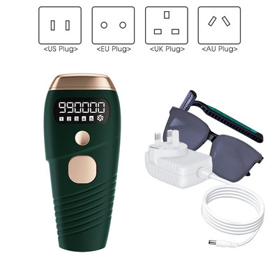 [ZS] Epilator electric profesional, fără durere, cu ecran LCD cu bliț 999.999, pentru femei, aparat de îndepărtare a părului cu laser pentru întregul corp