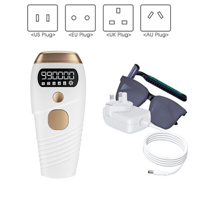 [ZS] Epilator electric profesional, fără durere, cu ecran LCD cu bliț 999.999, pentru femei, aparat de îndepărtare a părului cu laser pentru întregul corp