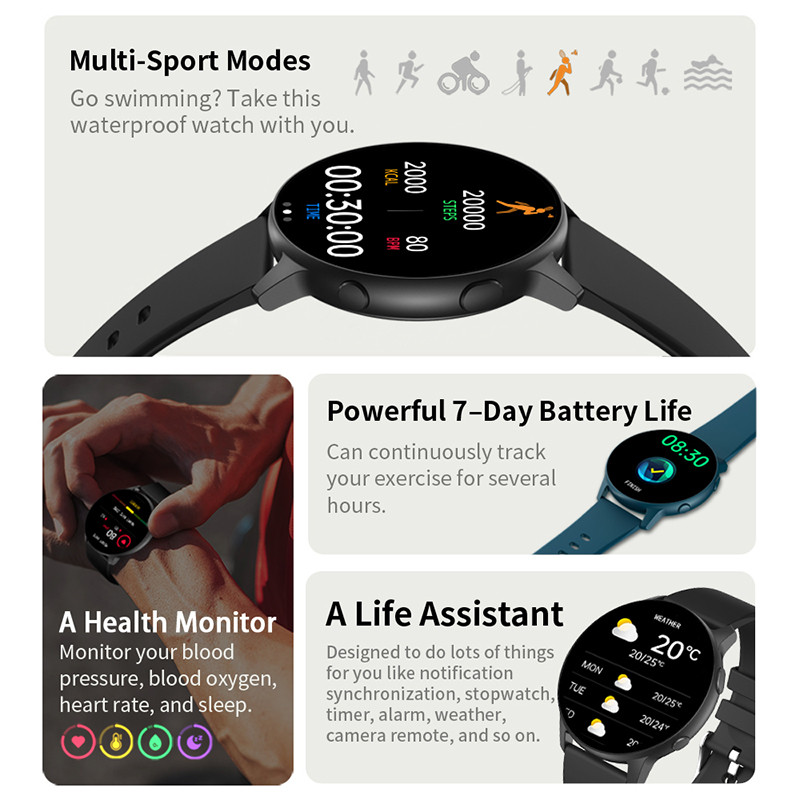 2023 Ceasuri inteligente noi femei cu ecran tactil complet Ceas sport fitness IP68 Bluetooth impermeabil pentru Android ios smartwatch bărbați + cutie