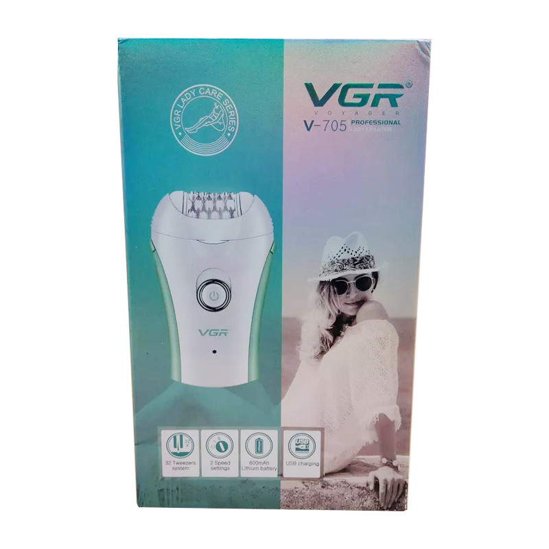 Originalni VGR električni epilator za žene Uklanjanje dlačica Lice i tijelo Noge Ispod pazuha Bikini Punjivi uređaj za uklanjanje dlačica