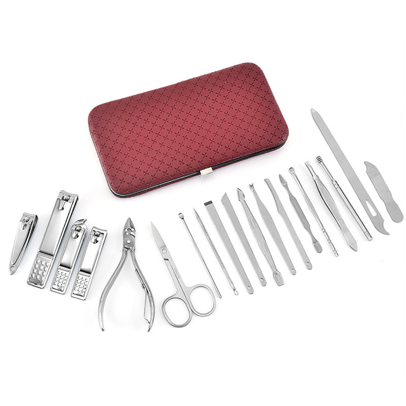 19 buc/set tăietor de unghii pentru tăiere set de clești de tăiat un singur canelura pentru unghii, pedichiură, inflamație, instrument de tăiere a pielii moarte, instrument de acasă