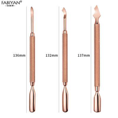 Dvostruka glava od nehrđajućeg čelika Nail Art Gurač mrtve kože Niper zanoktice Škare Set za manikuru Rose Gold UV Gel Remove 2/4Pcs/Set