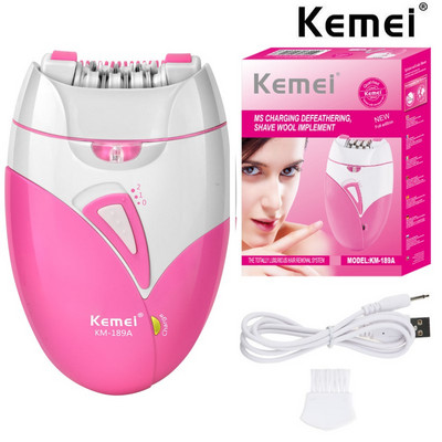 Kemei 189A női fájdalommentes epilátor újratölthető testszőrtelenítő gép elektromos borotválkozás privát rész bikini hónalj szőrtelenítés