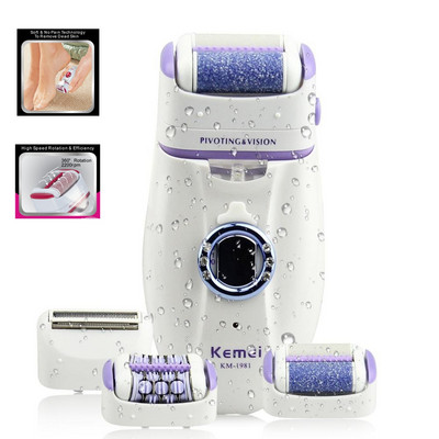 Epilator electric Kemei original, pentru femei, pentru îndepărtarea părului feței, aparat de ras pentru femei, aparat de bărbierit pentru picioare, aparat de tuns pentru bikini depilator