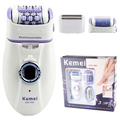 Epilator electric Kemei original, pentru femei, pentru îndepărtarea părului feței, aparat de ras pentru femei, aparat de bărbierit pentru picioare, aparat de tuns pentru bikini depilator