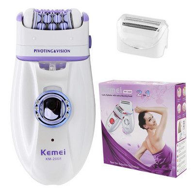 Epilator electric Kemei original, pentru femei, pentru îndepărtarea părului feței, aparat de ras pentru femei, aparat de bărbierit pentru picioare, aparat de tuns pentru bikini depilator