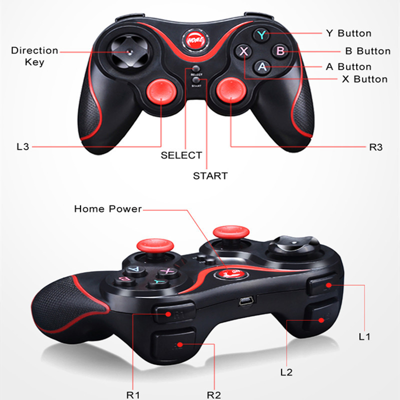 Vezeték nélküli Bluetooth játékvezérlő állvánnyal Vezeték nélküli játékvezérlő joystick PS3 Android mobiltelefon táblagép TV doboz laptophoz