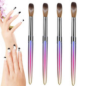 Set metalnih četkica za nokte 4 kom akrilnih četkica za oblikovanje noktiju DIY četkica za manikuru Struktura gela Četke s metalnom drškom za dizajn noktiju