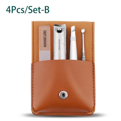 Prijenosni set za manikuru Set za pedikuru Škare za nokte od nehrđajućeg čelika Alat Putna torbica za dotjerivanje Poklon kutija Komplet za nokte Škare 4kom/set