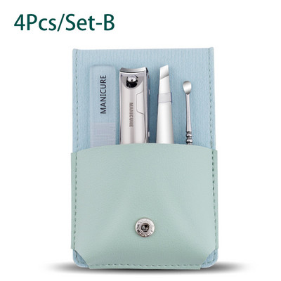 Prijenosni set za manikuru Set za pedikuru Škare za nokte od nehrđajućeg čelika Alat Putna torbica za dotjerivanje Poklon kutija Komplet za nokte Škare 4kom/set