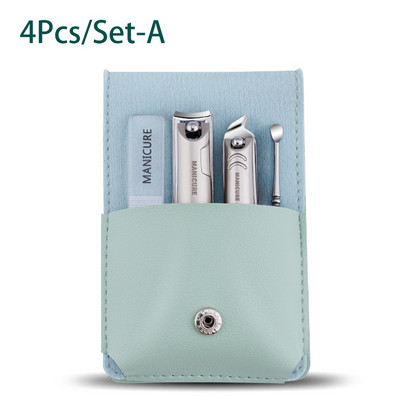 Prijenosni set za manikuru Set za pedikuru Škare za nokte od nehrđajućeg čelika Alat Putna torbica za dotjerivanje Poklon kutija Komplet za nokte Škare 4kom/set