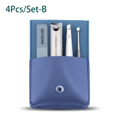 Prijenosni set za manikuru Set za pedikuru Škare za nokte od nehrđajućeg čelika Alat Putna torbica za dotjerivanje Poklon kutija Komplet za nokte Škare 4kom/set