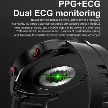 2022 Нов ECG+PPG AMOLED екран Смарт часовник Bluetooth разговор Музикален плейър Мъжки часовник Спорт Водоустойчив луксозен смарт часовник за мъже+подарък