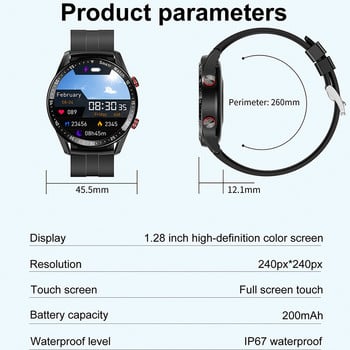 2022 Нов ECG+PPG AMOLED екран Смарт часовник Bluetooth разговор Музикален плейър Мъжки часовник Спорт Водоустойчив луксозен смарт часовник за мъже+подарък