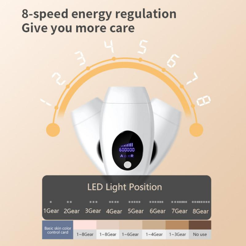 Epilator cu laser Dispozitiv de îndepărtare a părului facial Epilator de corp Mașină de înfilat cu laser Mașină de îndepărtare a părului IPL 600000 Intermitent