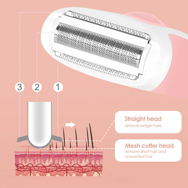 Epilator electric pentru femei Aparat de ras aparat de ras electric Epilarea corpului pentru Lady Clipper Bikini Parul axilei Picior Parul bratului Par