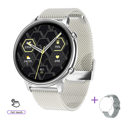 2023 Nové dámske inteligentné hodinky Dámske okrúhle inteligentné hodinky pre mužov Bluetooth hovory Fitness náramok Vlastné hodinky Ciferník Link TWS slúchadlá + krabička