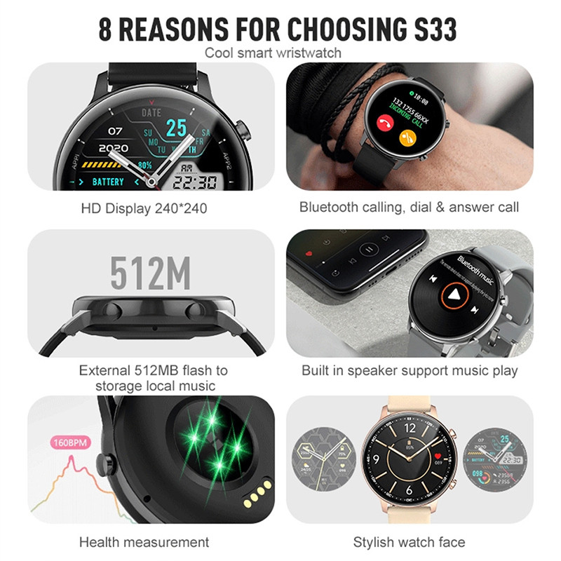 2023 Nové dámske inteligentné hodinky Dámske okrúhle inteligentné hodinky pre mužov Bluetooth hovory Fitness náramok Vlastné hodinky Ciferník Link TWS slúchadlá + krabička