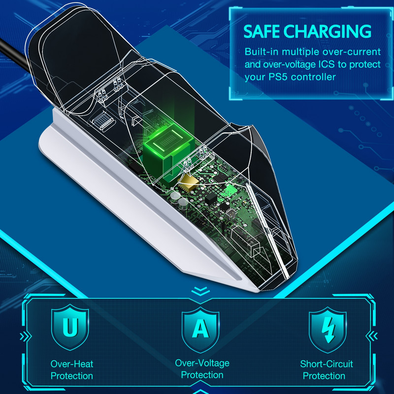 Punjač za Sony PlayStation5 Wireless Controller Type-C USB Dual Fast Charging Cradle Dock Station za PS5 Joystick Gamepads