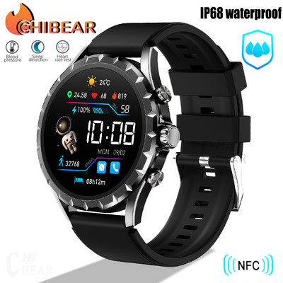 ChiBear Bluetooth Call Smart Watch Men 1,45" 412*412 HD Screen Sports βραχιόλι Αδιάβροχο προσαρμοσμένο ρολόι Face NFC Mens Smartwatch