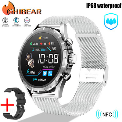 ChiBear Bluetooth Call Smart Watch Men 1,45" 412*412 HD Screen Sports βραχιόλι Αδιάβροχο προσαρμοσμένο ρολόι Face NFC Mens Smartwatch