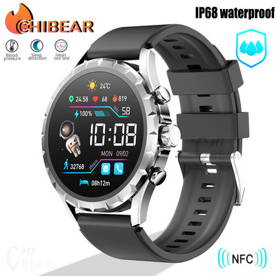 ChiBear Bluetooth Call Smart Watch Men 1,45" 412*412 HD Screen Sports βραχιόλι Αδιάβροχο προσαρμοσμένο ρολόι Face NFC Mens Smartwatch