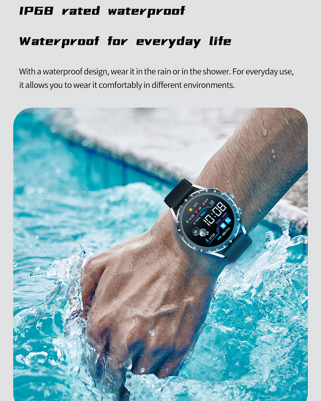 ChiBear Bluetooth Call Smart Watch Men 1,45" 412*412 HD Screen Sports βραχιόλι Αδιάβροχο προσαρμοσμένο ρολόι Face NFC Mens Smartwatch