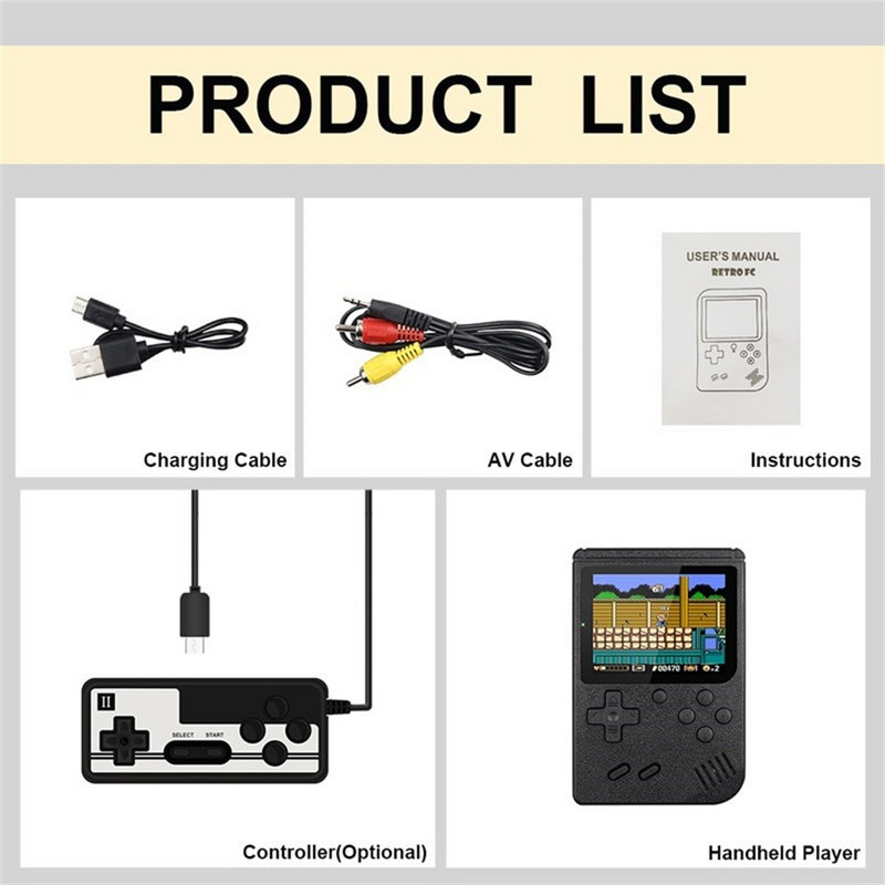 Κονσόλα παιχνιδιών 400 σε 1 βίντεο Ρετρό φορητό μίνι φορητό παιχνίδι 3,0 ιντσών έγχρωμη φορητή κονσόλα παιχνιδιών τσέπης τηλεόρασης Μίνι συσκευή αναπαραγωγής