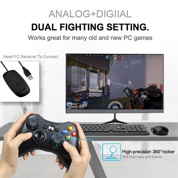 Безжичен/кабелен контролер за конзола Xbox360 Геймпад за аксесоари за игри на Microsoft за компютър Windows с контрол на вибрациите