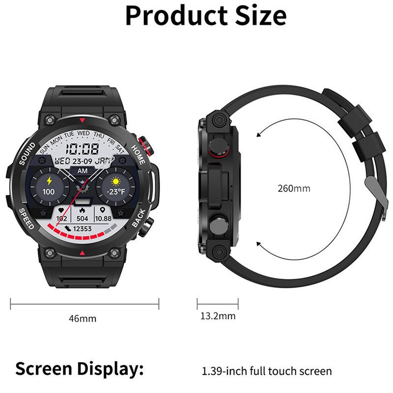 2023 Ceas inteligent pentru sporturi în aer liber 1,39"360*360 Răspuns la apel pentru bărbați Tracker fitness rezistent la apă Apel apel Smartwatch pentru Android IOS