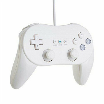 Класически бял контролер с 8 бутона с мек кабел за геймпад за Nintend Wii Joypad Дистанционно управление Джойстик за игри