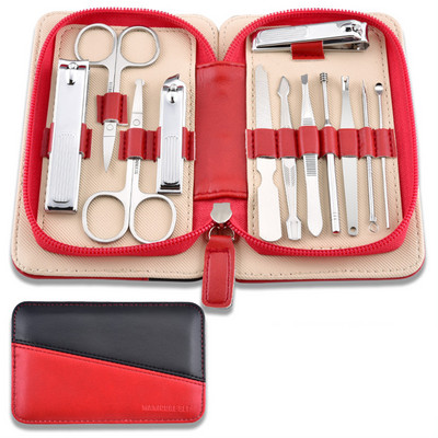 Profesionalni komplet za manikuru 8/12 komada od nehrđajućeg čelika Rezač za nokte na nogama Putni alat za pedikuru za žene i muškarce