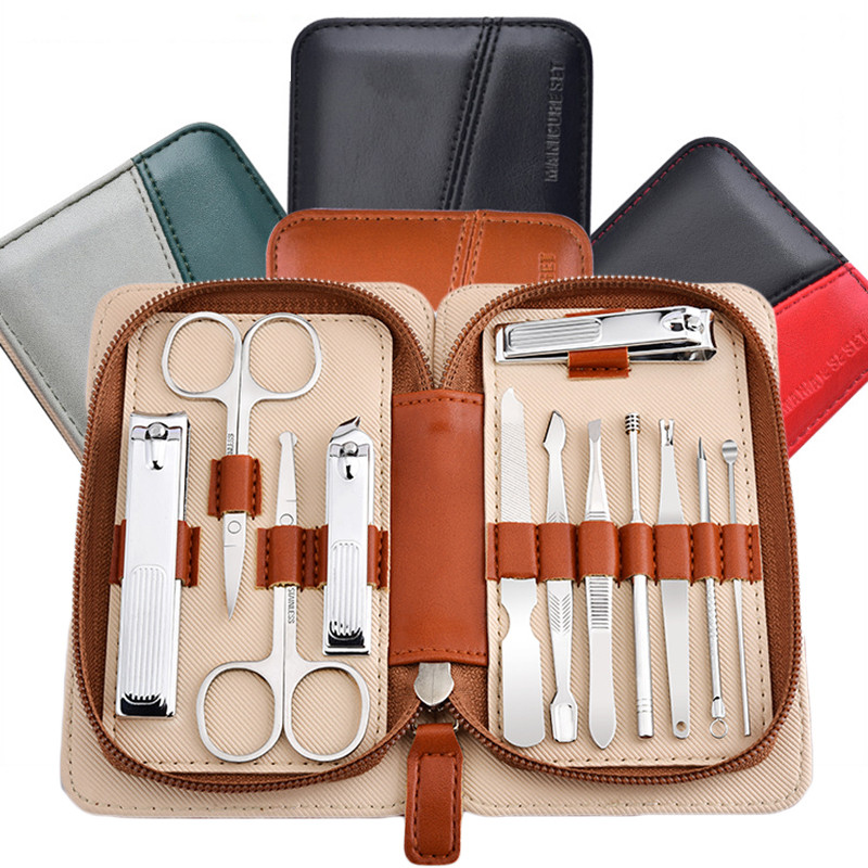 Profesionalni komplet za manikuru 8/12 komada od nehrđajućeg čelika Rezač za nokte na nogama Putni alat za pedikuru za žene i muškarce