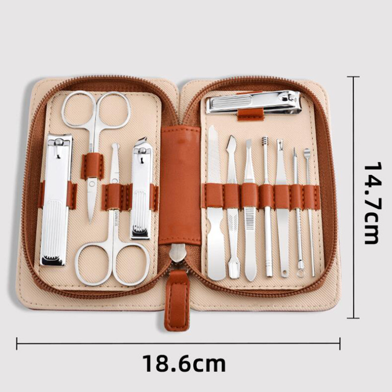 Profesionalni komplet za manikuru 8/12 komada od nehrđajućeg čelika Rezač za nokte na nogama Putni alat za pedikuru za žene i muškarce