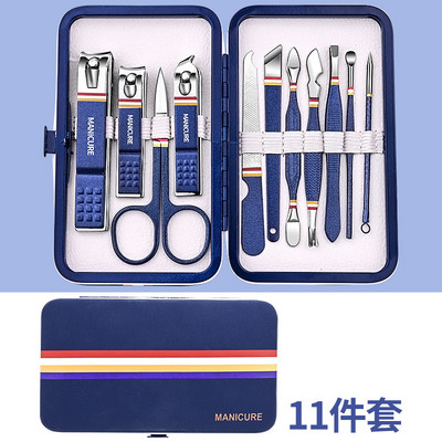 9-19 buc/set Set de tăietor de unghii Set de tăietoare de unghii din oțel inoxidabil cu geantă pliabilă Seturi de manichiură Foarfece Instrument de frumusețe pentru machiaj 2023