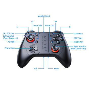 Mocute 053 Gamepad Τηλέφωνο Joypades BT Android Joystick Ασύρματο τηλεχειριστήριο παιχνιδιών για κινητό τηλέφωνο Smartphone