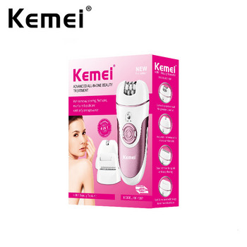 Ηλεκτρική συσκευή αποτρίχωσης Kemei 4 σε 1 Εργαλείο περιποίησης ποδιών Lady Depilador Επαναφορτιζόμενη αποτρίχωση αποτρίχωσης για γυναίκες