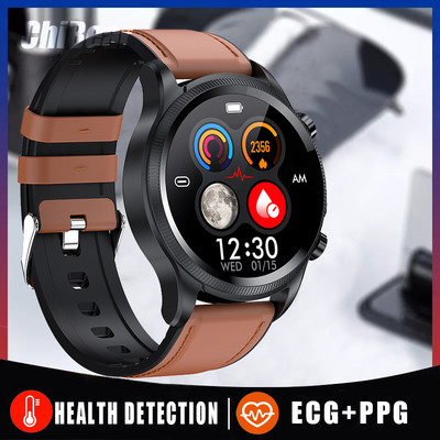 2022 Nou Smartwatch ECG Glucoză din sânge Tensiune arterială Temperatura corpului Monitor de sănătate Ceas inteligent rezistent la apă pentru bărbați Femei Ceas