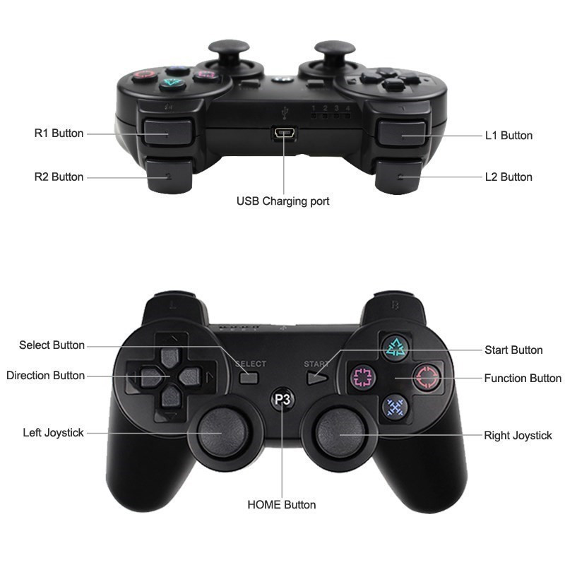 Vezérlő támogatás Bluetooth SONY PS3 vezeték nélküli játékvezérlőhöz Play Station 3 Joystick konzolhoz PS3 Controle PC-hez