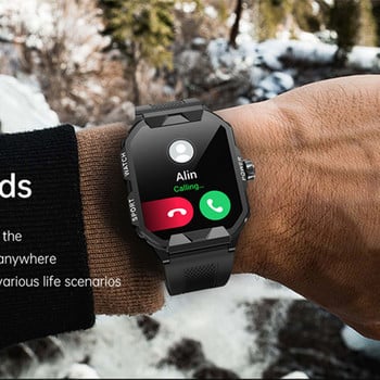 2023 Νέο στρατιωτικό έξυπνο ρολόι 1,85 ιντσών Ανδρικό ρολόι Bluetooth Call 300 mAh 24 ωρών Healthy Monitor Outdoor Sport IP67 Waterproof Man Smartwatch